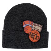 Mitchell & Ness NBA New York Knicks XL Logo Patch Knit Hwc - Schwarz - Mütze