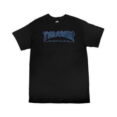 Thrasher Outlined T-Shirt Black - Schwarz - Kurzärmeliges T-shirt