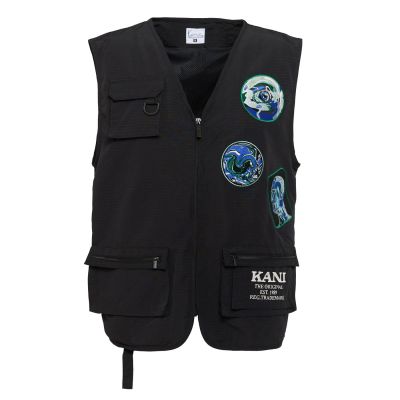 Karl Kani Retro Patched Utility Vest Black - Schwarz - Weste