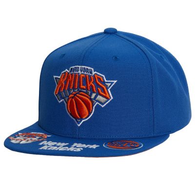 Mitchell & Ness NBA New York Knicks Front Face Snapback - Blau - Kappe