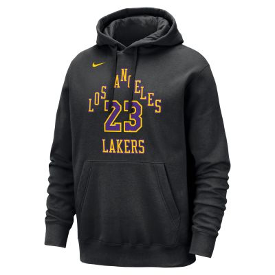 Nike NBA Los Angeles Lakers LeBron James City Edition Club Hoodie - Schwarz - Hoodie