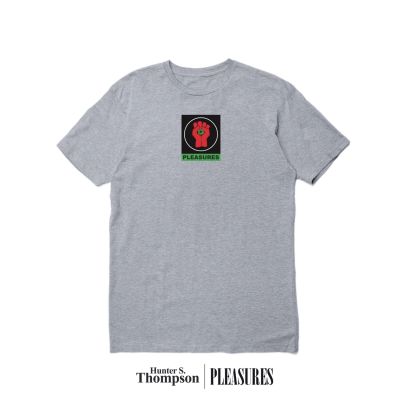 Pleasures Badge Tee Heather Grey - Grau - Kurzärmeliges T-shirt